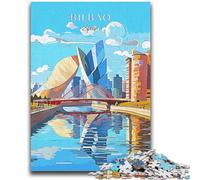 Puzzle per adulti da 1000 pezzi, Spagna, Bilbao, viaggio, antistress, sfida difficile, rafforza l'amore tra coppie (dimensioni 50x75cm)
