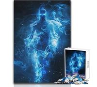 Puzzle per adulti da 1000 pezzi, spirito della fiamma blu, tranquillo e rilassante, ideale per il tempo libero, taglio preciso, giocattolo artigianale, dimensioni 50x75cm
