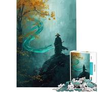 Puzzle per adulti da 1000 pezzi "Spirito Samurai nella nebbia autunnale" - Giocattolo decorativo da parete regalo di compleanno o per tutta la famiglia (38x52cm)