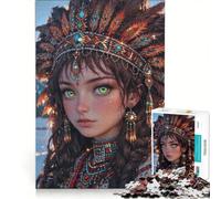 Puzzle per adulti da 1000 pezzi spiritosa fanciulla orientale antistress difficile e stimolante bellissimo gioco dal design 50x75cm