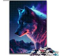 Puzzle per adulti da 1000 pezzi, splendido lupo in legno, perfetto come decorazione fai da te o regalo di compleanno, 50x75cm, gioco interattivo per famiglie