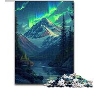 Puzzle per adulti da 1000 pezzi, splendido puzzle Aurora Boreale in legno, intrattenimento rilassante, perfetto regalo di Natale e decorazione per la casa, 1000 pezzi(50x75cm)