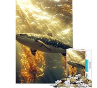 Puzzle per adulti da 1000 pezzi: squalo che nuota nella foresta di alghe Puzzle per adulti gioco di analisi e logica per tutta la famiglia ideale come regalo (dimensioni 38x26cm)