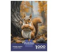 Puzzle Per Adulti Da 1000 Pezzi Squirrel with Nut in Autumn Forest Puzzle Per Adulti Giochi Rilassanti Vacanza A Casa Passatempo Regali Unici Per Compleanno E Natale 52x38cm/1000pcs