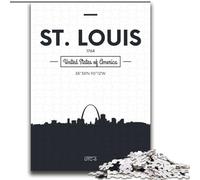 Puzzle per adulti da 1000 pezzi St Louis, difficili da completare ma divertenti e umoristici, con poster abbinato e foglio di quiz (38x52cm) 1000 pezzi