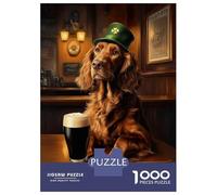 Puzzle Per Adulti Da 1000 Pezzi St. Patrick’s Day Irish Setter in A Pub Puzzle Per Adulti Giochi Per Famiglie Vacanza A Casa Passatempo Gioco Stimolante Regali 52x38cm/1000pcs