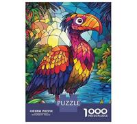 Puzzle Per Adulti Da 1000 Pezzi Stained Glass Bird Puzzle Per Adolescenti Giochi Per Famiglie Assemblaggio Di Modelli Attività Divertenti A Casa 52x38cm/1000pcs