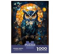 Puzzle Per Adulti Da 1000 Pezzi Stained Glass Owl Puzzle Giochi Rilassanti Sfida Difficile Regali Unici Per Compleanno E Natale 52x38cm/1000pcs