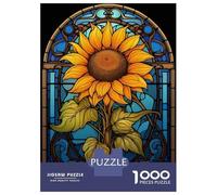 Puzzle Per Adulti Da 1000 Pezzi Stained Glass Sunflower Puzzle Per Adulti Giochi Rilassanti Difficili Ottimo Regalo Per I Giocatori 52x38cm/1000pcs