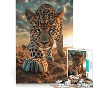 Puzzle per adulti da 1000 pezzi "Stalking The Sunset Wild" gioco per famiglie rilassante e stimolante idea regalo 38x26cm