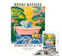 Puzzle per adulti da 1000 pezzi stampa artistica di Henri Matisse elefante che fa il bagno giocattoli antistress regalo per compleanni gioco impossibile migliora l'amore tra coppie dimensioni 38x26cm