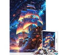 Puzzle per adulti da 1000 pezzi Starbound Galleon︰ Viaggio oltre il cielo Gioco pratico di assemblaggio di modelli Giocattolo antistress Divertente riduzione dello stress (50X75CM)