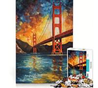 Puzzle per adulti da 1000 pezzi "Starry Golden Gate" giocattolo educativo difficile e stimolante per rafforzare l'amore tra le coppie 38x26cm