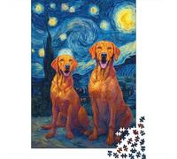 Puzzle Per Adulti Da 1000 Pezzi Starry Night Dogs Art Print Puzzle Per Adolescenti Giochi Per Famiglie Assemblaggio Di Modelli Attività Divertenti A Casa 38x26cm/1000pcs