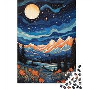 Puzzle Per Adulti Da 1000 Pezzi Starry Night Mountain Landscape -1 Puzzle Giochi Rilassanti Difficile Impegnativo Da Completare 38x26cm/1000pcs