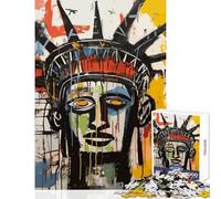 Puzzle per adulti da 1000 pezzi Statua della Libertà Astratto Stile Basquiat Decorazione per la casa Giocattoli Regalo per compleanni Giochi per famiglie Migliorare l'amore tra coppie 38x52cm