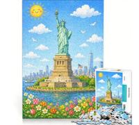 Puzzle per adulti da 1000 pezzi, Statua della Libertà, giocattolo educativo, difficile, con Babbo Natale 50x75cm