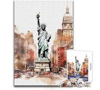 Puzzle per adulti da 1000 pezzi Statua della Libertà Gioco di sfida unico Decorazione artistica per la casa Regalo per compleanni Dimensioni 50x75cm