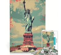 Puzzle per adulti da 1000 pezzi Statua della Libertà Vintage gioco rompicapo interazione genitore-figlio rafforza l'amore tra le coppie 38x52cm
