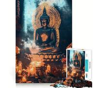 Puzzle per adulti da 1000 pezzi,statua di Buddha,disegno dai bordi precisi,giocattolo creativo,gioco rilassante,pezzo d'arte natalizio (38x52cm)