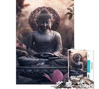 Puzzle per adulti da 1000 pezzi statua di Buddha in meditazione gioco rompicapo giocattolo stimolante regalo divertente ideale per passare il tempo durante le vacanze (dimensioni 38x52cm)