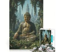 Puzzle per adulti da 1000 pezzi, statua di Buddha nella giungla urbana, gioco pratico, analisi e logica, regalo per amici e familiari, 38x26cm