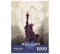Puzzle Per Adulti Da 1000 Pezzi Statue of Liberty Illustration Puzzle Per Adolescenti Giochi Divertenti Vacanza A Casa Ammazzare Il Tempo È Ideale Come Regalo 38x26cm/1000pcs