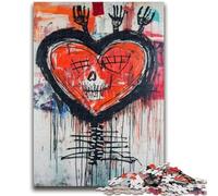 Puzzle per adulti da 1000 pezzi, stile Basquiat, cuore, aiuta il cervello a esercitare, giocattoli avvincenti per coltivare la pazienza, decorazione perfetta, 26x38cm