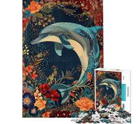 Puzzle per adulti da 1000 pezzi stile boho eclettico con delfini giocattolo antistress difficile ideale come regalo di compleanno (dimensioni 50x75cm)
