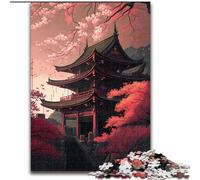 Puzzle per adulti da 1000 pezzi, stile giapponese, in cartone, a tema tempio, gioco interattivo per famiglie, decorazione fai da te per la casa, stimolante rompicapo, 1000 pezzi(26x38cm)