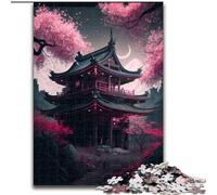 Puzzle per adulti da 1000 pezzi, stile giapponese, in legno, a tema tempio, gioco interattivo per famiglie, decorazione fai da te per la casa, stimolante rompicapo, 1000 pezzi(50x75cm)
