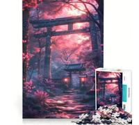 Puzzle per adulti da 1000 pezzi stile LoFi con giardino giapponese e cancello Torii gioco educativo decorazione da parete regalo di compleanno regalo di viaggio 38x26cm