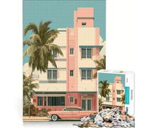 Puzzle per adulti da 1000 pezzi stile Miami Retro gioco impossibile migliora la memoria con pezzi di forma casuale completamente ad incastro 38x52cm