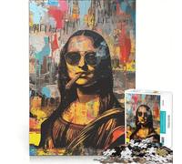 Puzzle per adulti da 1000 pezzi stile Monna Lisa Basquiat gioco pratico rilassante e stimolante per la mente regalo di compleanno regalo di viaggio 50x75cm