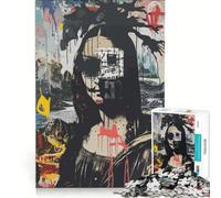 Puzzle per adulti da 1000 pezzi stile Monna Lisa Basquiat gioco rilassante migliora la memoria compleanno e Natale 38x26cm