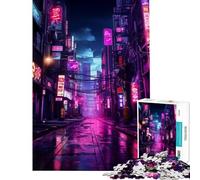 Puzzle per adulti da 1000 pezzi stile neon cyberpunk giapponese difficile e stimolante antistress decorazione per la casa adatto a partire dai 14 anni (50x75cm)