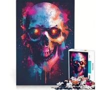 Puzzle per adulti da 1000 pezzi stile Pop Art Grunge con teschio giochi rilassanti attività divertenti da fare a casa con poster abbinato e foglio di curiosità 38x52cm