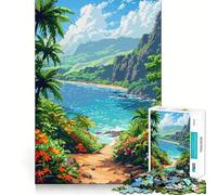 Puzzle per adulti da 1000 pezzi,stile retrò hawaiano,pixel art,taglio liscio,gioco creativo per la mente,divertimento per il tempo libero,regalo di Natale rilassante (50x75cm)