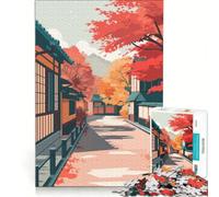 Puzzle per adulti da 1000 pezzi, strada autunnale in Giappone, gioco pratico, attività divertente da fare a casa, ottimo regalo per gli appassionati di videogiochi 38x52cm