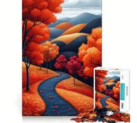 Puzzle per adulti da 1000 pezzi,strada autunnale tra le colline,gioco di logica a incastro,divertente giocattolo,facile da giocare,regalo di Natale (38x26cm)