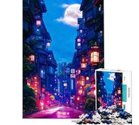 Puzzle per adulti da 1000 pezzi "Strade al neon" - Puzzle fai-da-te da 1000 pezzi - Un'opera d'arte - Gioco stimolante e divertente per tutta la famiglia (38x52cm)