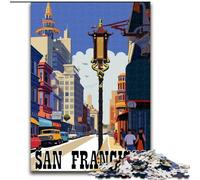 Puzzle per adulti da 1000 pezzi, strade di San Francisco, apprendimento educativo, ideale come regalo per tutta la famiglia, 26x38cm