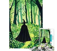 Puzzle per adulti da 1000 pezzi Strega nel bosco dipinto ad acquerello puzzle per ragazzi giochi rilassanti regalo per donne compleanno e regali unici (dimensioni 38x52cm)