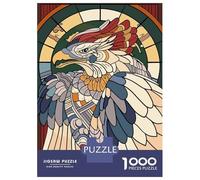 Puzzle Per Adulti Da 1000 Pezzi Stylized Eagle Stained Glass Art Puzzle Per Adulti Giochi Per Famiglie Regali Per Donne Regali Per Amici E Familiari 52x38cm/1000pcs