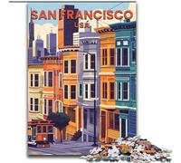 Puzzle per adulti da 1000 pezzi su San Francisco Difficili da completare ma divertenti e umoristici, con poster abbinato e foglio di quiz (50x75cm) 1000 pezzi