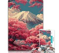 Puzzle per adulti da 1000 pezzi sul Monte Fuji Giappone per ammazzare il tempo in vacanza con poster abbinato e foglio di quiz 75x50cm