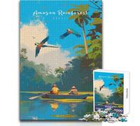 Puzzle per adulti da 1000 pezzi sulla foresta pluviale amazzonica,giochi per famiglie,divertenti e divertenti,decorazioni da parete,dimensioni 38x52cm