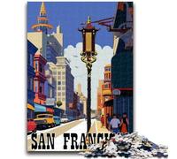Puzzle per adulti da 1000 pezzi sulle strade di San Francisco,puzzle per adolescenti,per ammazzare il tempo durante le vacanze a casa,con pezzi completamente interconnessi e di forma casuale (26x38cm)