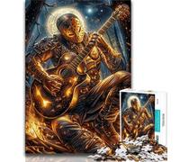 Puzzle per adulti da 1000 pezzi "Suonare la chitarra sotto le stelle", giochi educativi, decorazioni per la casa, regalo di compleanno, regali, arte murale (dimensioni 75x50cm)