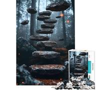 Puzzle per adulti da 1000 pezzi surrealismo un sentiero nel bosco che conduce a una scala Sfida educativa gara di velocità manuale giocattolo fai-da-te per ragazzi dai 14 anni in su (50x75cm)